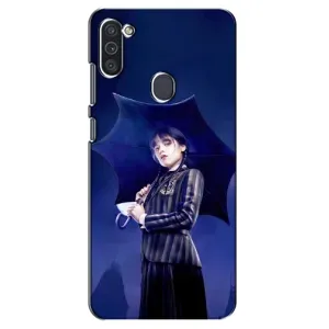 Чехлы Венсдей на Samsung Galaxy M11 Уэнсдей (AlphaPrint) (Уэнздей с зонтом)