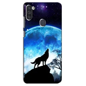 Защитные чехлы для Самсунг М11 (AlphaPrint) (ХИТ продаж) ВОЛК (Волк на луну)
