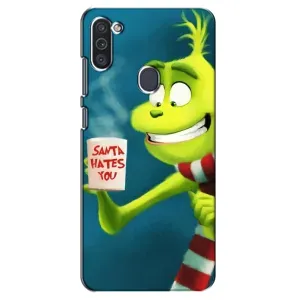 Рождественские Чехлы для Samsung Galaxy M11 (VPrint) (Зеленый Гринч)