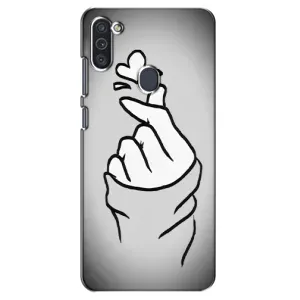 Чехол с принтом для Samsung Galaxy M11 (AlphaPrint - Знак сердечка) (Значок Love)