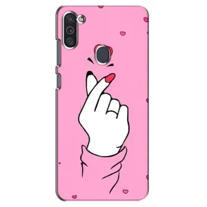 Чехол с принтом для Samsung Galaxy M11 (AlphaPrint - Знак сердечка) (Знак Love)