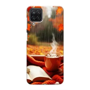 Чехол с уникальным дизайном «Осень с кофе» для Samsung Galaxy M12 (Кофе и дождь)