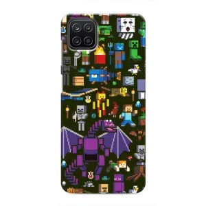 Чехол Майнкрафт на Samsung Galaxy M12 (AlphaPrint) Minecraft (Коллаж Майнкрафт)