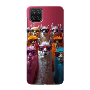 Чохол з принтом стильні тварини для Samsung Galaxy M12:
				Самсунг Гэлексі M12 (Лами в окулярах)