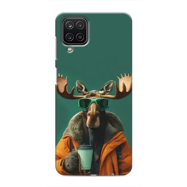 Чехол с принтом «Лось с кофе» для Samsung Galaxy M12 Чехол с принтом «Лось с кофе» для Samsung Galaxy M12