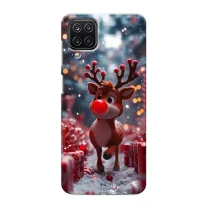 Яркий чехол для Samsung Galaxy M12 с Зимними Оленятами (Олень среди подарков)