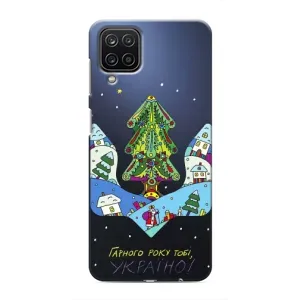 Зимні Чохли для Samsung Galaxy M12:
				Самсунг Гэлексі M12 - прозорий фон (Різдвяний герб)
