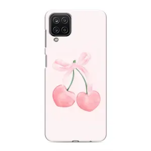 Чехол с розовым рисунком для Samsung Galaxy M12 (Розовые вишни)