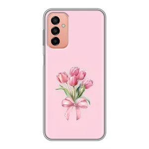 Чехол с розовым рисунком для Samsung Galaxy M13 (Букет цветов)