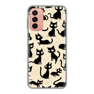 Чехол с рисунком кот на Samsung Galaxy M13 (Черные коты)