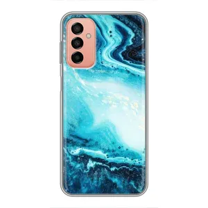Мраморный чехол на Samsung Galaxy M13 (VPrint) (Голубой мрамор)