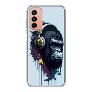 Чохол з Мавпами Samsung Galaxy M13 - (AlphaPrint) (Горила в навушниках)
