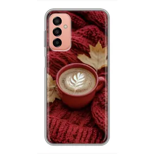 Чехол с принтом «Кофе на пледе» для Samsung Galaxy M13