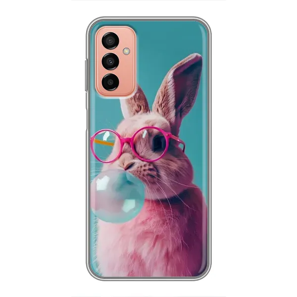 Чехол с принтом «Кролик в очках» для Samsung Galaxy M13
