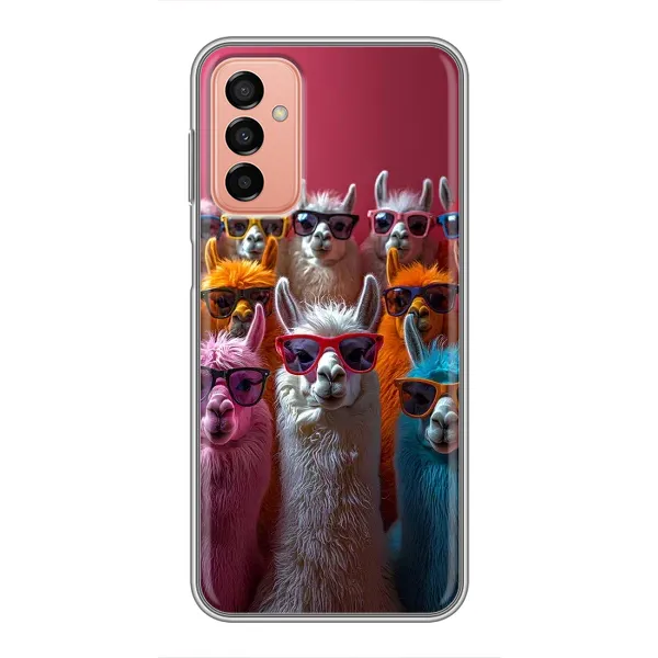 Чехол с принтом «Ламы в очках» для Samsung Galaxy M13