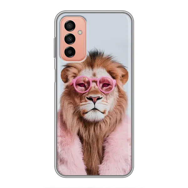 Чехол с принтом «Лев в очках» для Samsung Galaxy M13