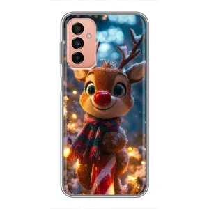 Яскравий чохол для Samsung Galaxy M13 з Зимові Оленята (Олень з шарфом)