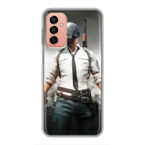 Чехол PUBG для Самсунг М13 (AlphaPrint) (Пабг мен)