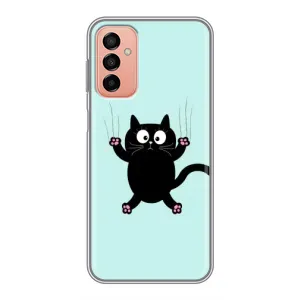 Чехол с принтом для Samsung Galaxy M13 (AlphaPrint) Модные коты (Падающий кот)