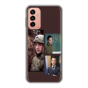Чехол для Samsung Galaxy M13 (AlphaPrint - с принтом Зеленского) (Президент)
