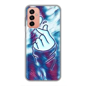 Чохол з принтом для Samsung Galaxy M13 (AlphaPrint - Знак сердечка) (Радужне серце)