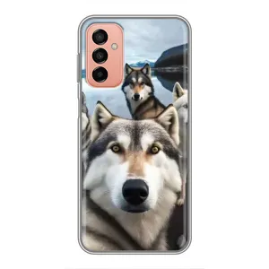 Чохол з Хаскі Samsung Galaxy M13 - (AlphaPrint) (Селфі Хаскі)