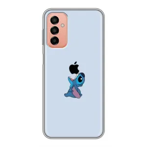 Чехол с принтом Стич на Samsung Galaxy M13 (Stitch apple)