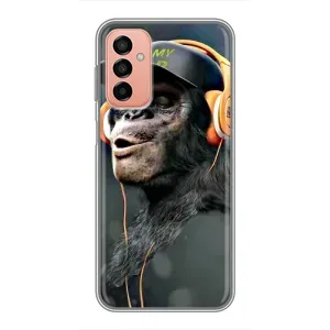 Чохол з Мавпами Samsung Galaxy M13 - (AlphaPrint) (В навушниках)