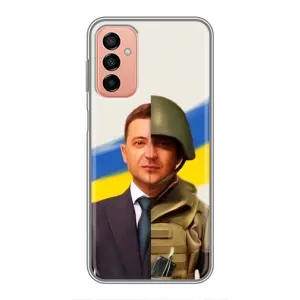 Чехол для Samsung Galaxy M13 (AlphaPrint - с принтом Зеленского) (Зеленский солдат)
