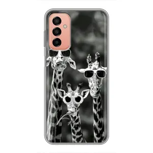 Силіконовий чохол з КАРТИНКАМИ літо для Samsung Galaxy M13 (AlphaPrint) (Жирафи в окулярах)