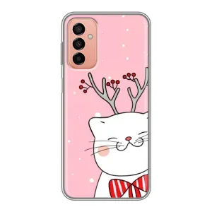 Новогодние Чехлы для Самсунг М13 (VPrint) (Зимний кот)