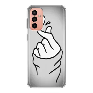 Чохол з принтом для Samsung Galaxy M13 (AlphaPrint - Знак сердечка) (Значок Love)