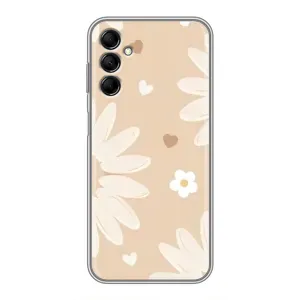 Чохол з квітковим принтом на Samsung Galaxy M14 (M146) (Бежеві квіти)