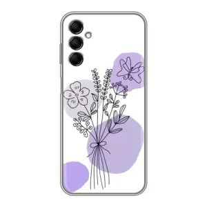 Силконовий чохол з принтом в квітах на Samsung Galaxy M14 (M146) (Букет фіолетова абстракція)