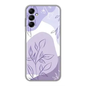 Силконовий чохол з принтом в квітах на Samsung Galaxy M14 (M146) (Фіолетове листя абстракція)