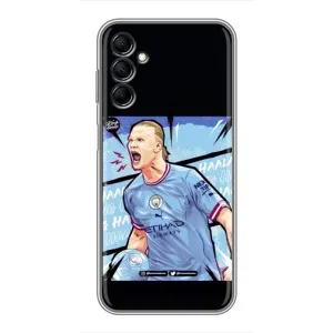 Чехлы с футболистом Ерлинг Холанд для Samsung Galaxy M14 (M146) (AlphaPrint) (гол Эрлинг Холланд)