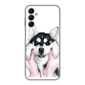 Чохол з Хаскі Samsung Galaxy M14 (M146) - (AlphaPrint) (Хаскі улибака)