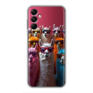 Чохол з принтом стильні тварини для Samsung Galaxy M14 (M146) (Лами в окулярах)