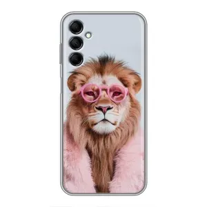 Чохол з принтом стильні тварини для Samsung Galaxy M14 (M146) (Лев в окулярах)