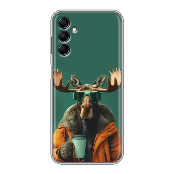 Чохол з принтом «Лось з кавою» для Samsung Galaxy M14 5g (M146)