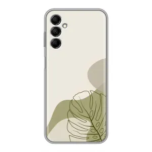 Силконовий чохол з принтом в квітах на Samsung Galaxy M14 (M146) (Зелена монстера дизайн)