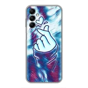 Чохол з принтом для Samsung Galaxy M14 (M146) (AlphaPrint - Знак сердечка) (Радужне серце)
