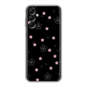 Чохол з розовим принтом для Samsung Galaxy M14 (M146) (Рожеві квіти на чорному)