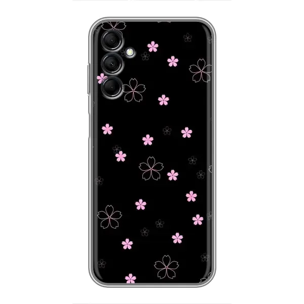 Чехол с принтом «Розовые цветы на черном» для Samsung Galaxy M14 5g (M146)