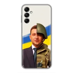 Чохол для Samsung Galaxy M14 (M146) (AlphaPrint - с принтом Зеленського) (Зеленский солдат)