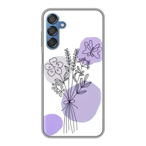 Силконовий чохол з принтом в квітах на Samsung Galaxy M15 (M156) (Букет фіолетова абстракція)