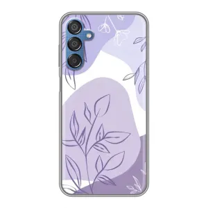 Силконовий чохол з принтом в квітах на Samsung Galaxy M15 (M156) (Фіолетове листя абстракція)