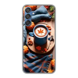 Чохол з унікальним дизайном 'Осінь з кавою' для Samsung Galaxy M15 (M156) (Кава і гарбузики)