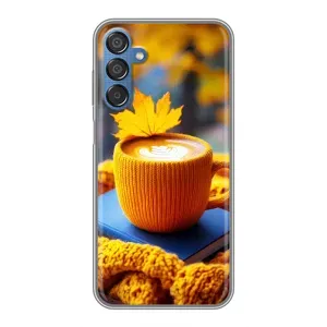 Чохол з унікальним дизайном 'Осінь з кавою' для Samsung Galaxy M15 (M156) (Кава на жовтому пледі)