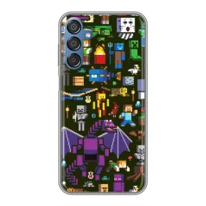 Чохол Майнкрафт на Samsung Galaxy M15 (M156) (AlphaPrint) Minecraft (Колаж Майнкрафт)